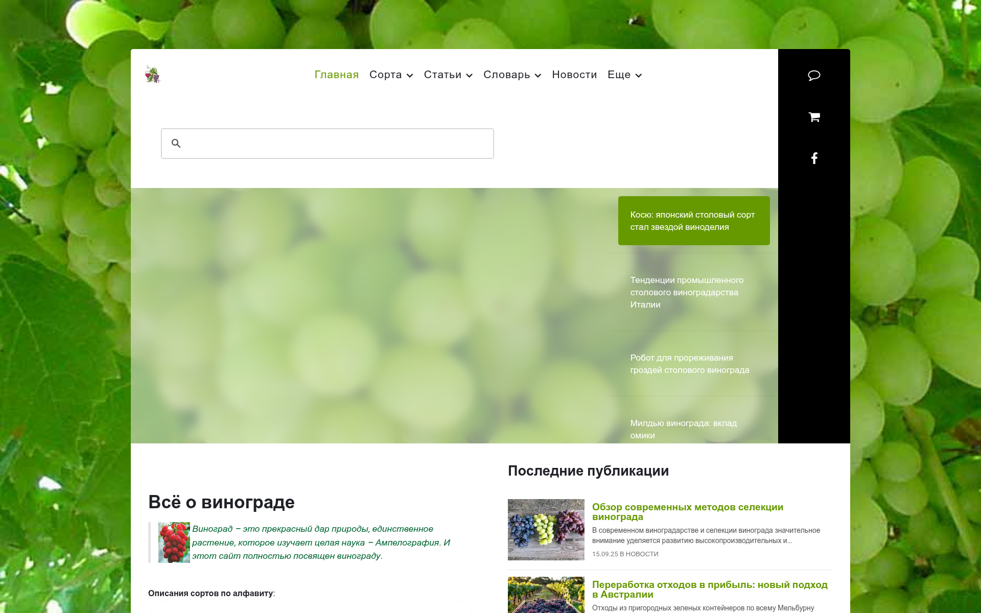 Screenshot of vinograd.info