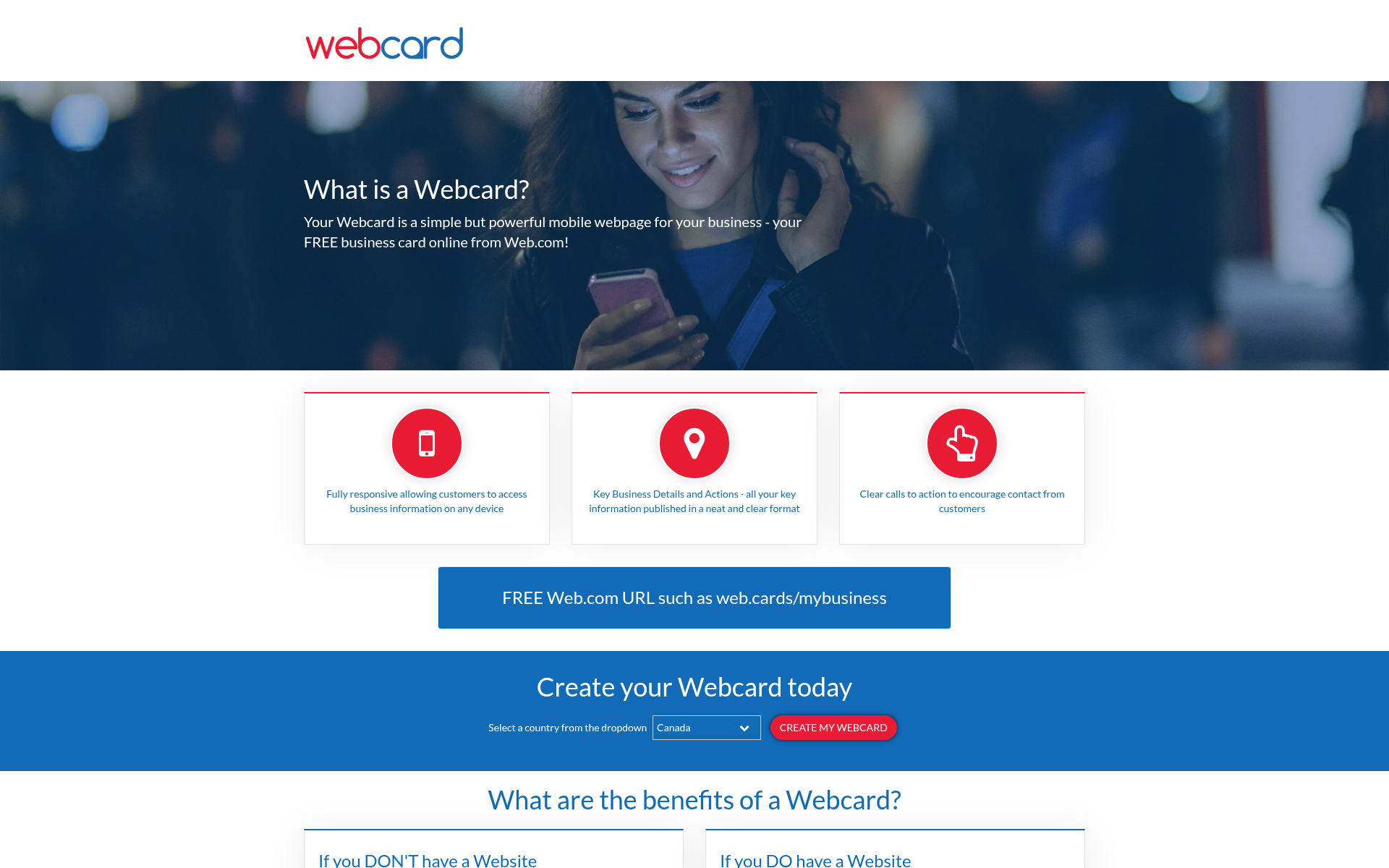 Screenshot of web.cards