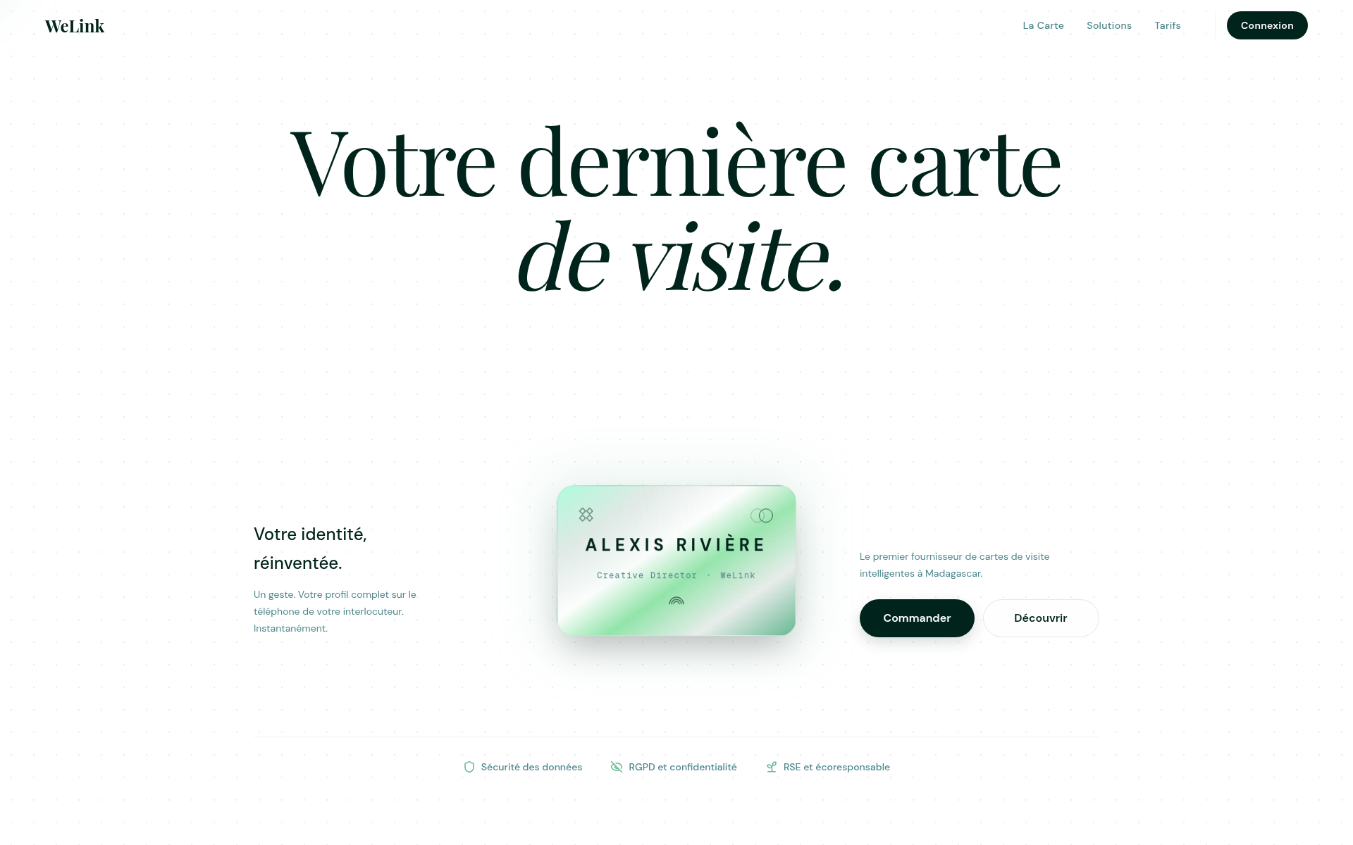 Screenshot of welink.cards