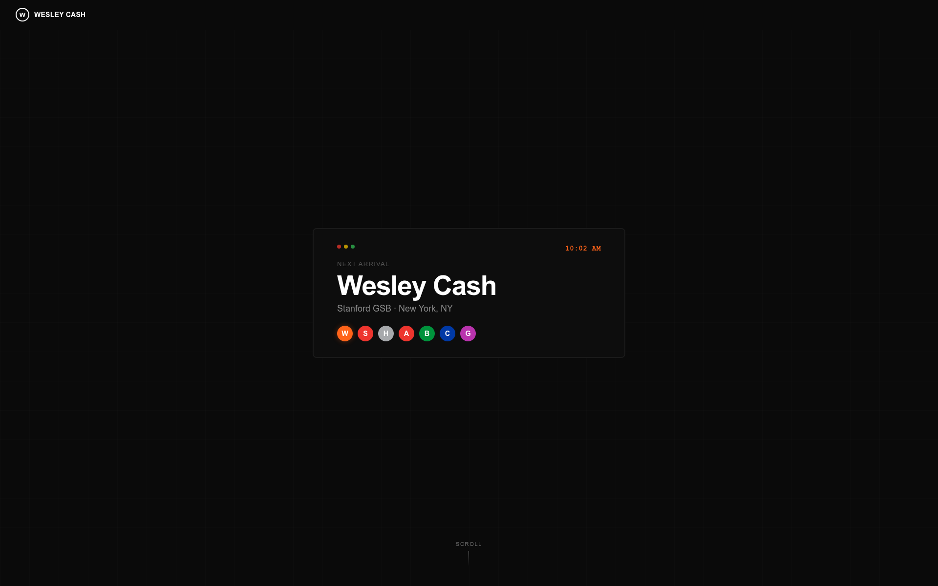 Screenshot of wesley.cash
