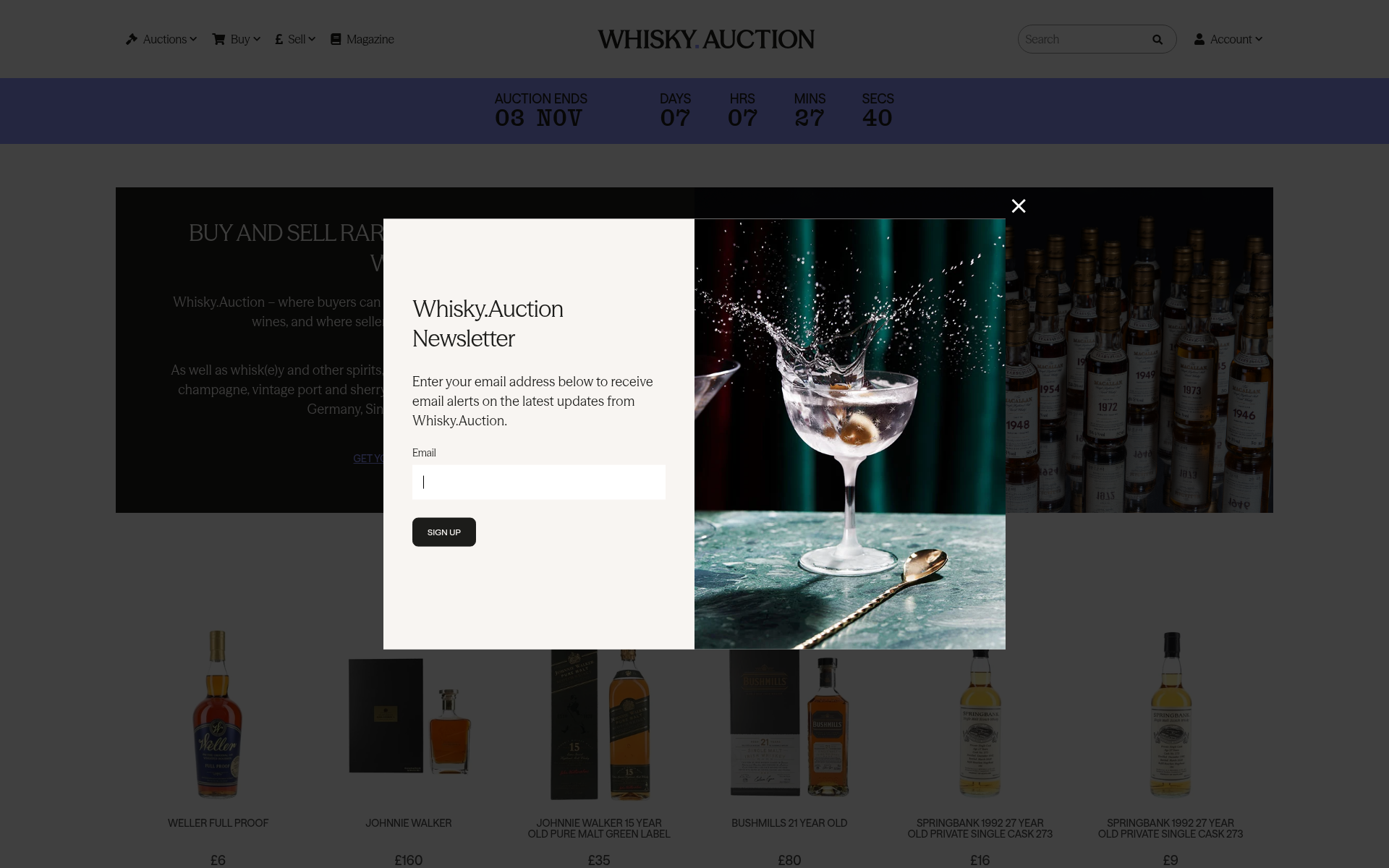Screenshot of whisky.auction