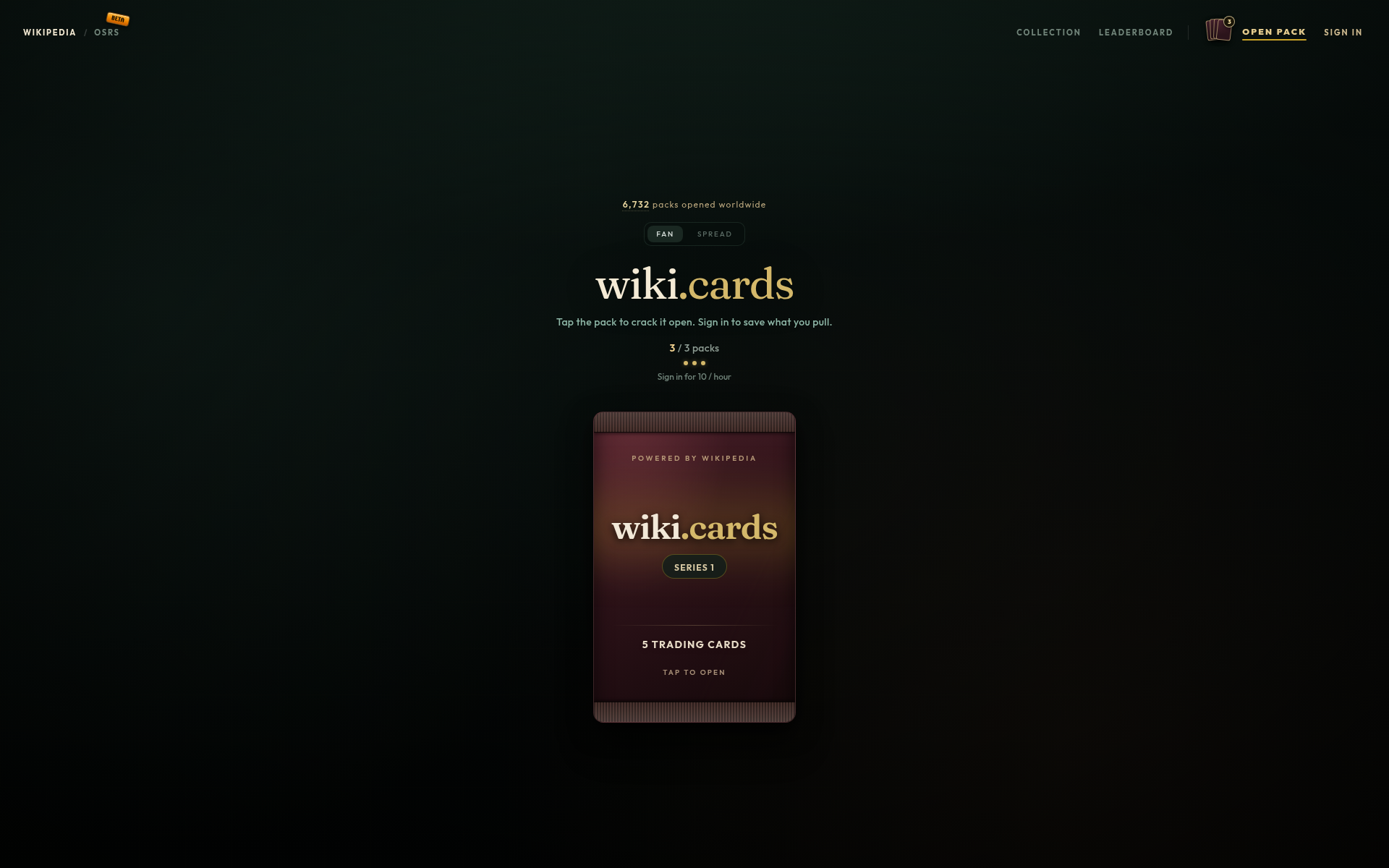 Screenshot of wiki.cards
