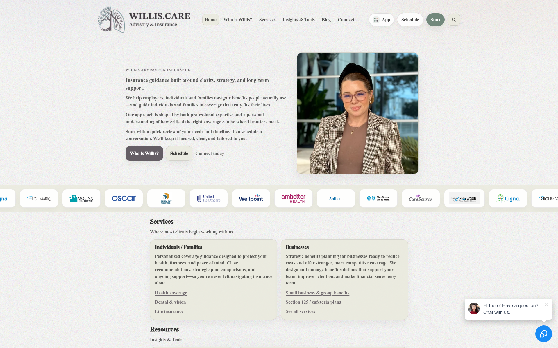 Screenshot of willis.care