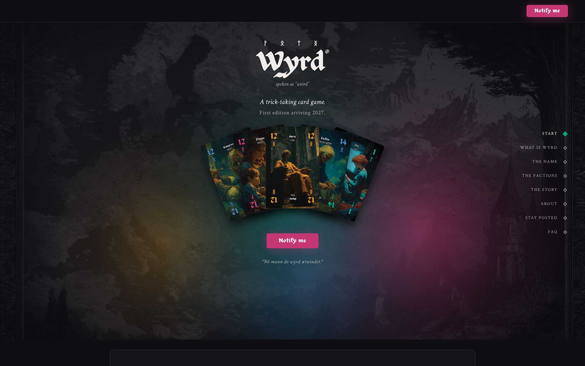 Screenshot of wyrd.cards