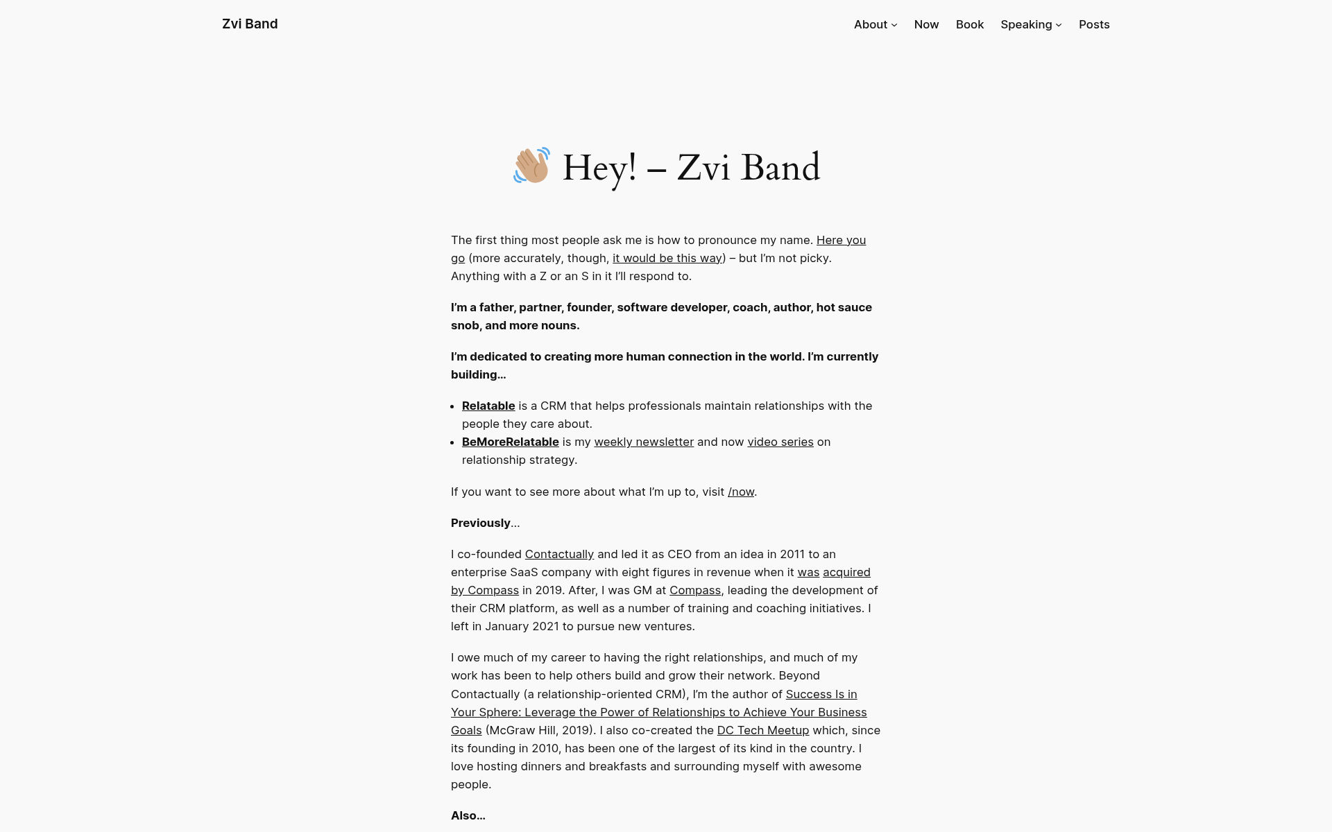 Screenshot of zvi.band